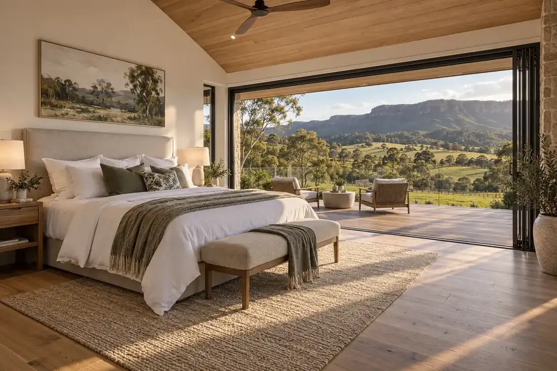 Presentation-ready holiday home bedroom near Jamberoo