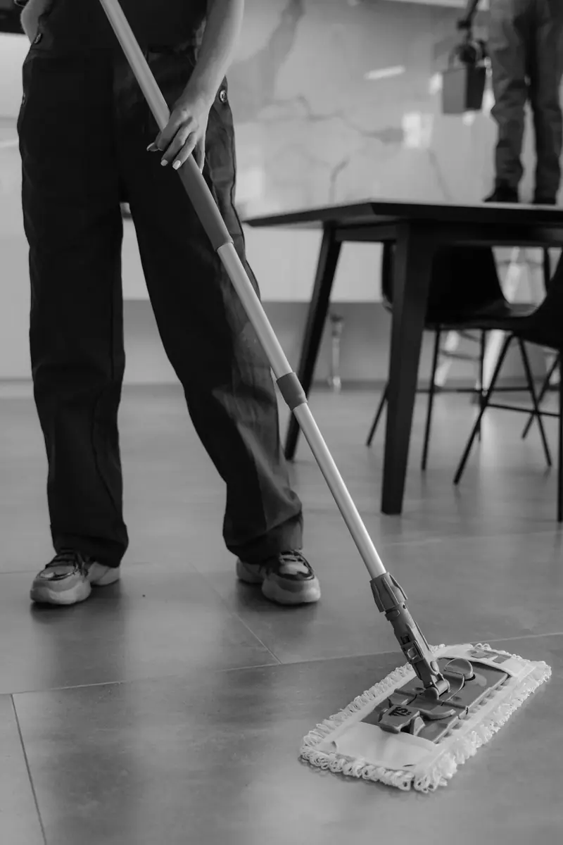Mopping floors as part of a general house clean